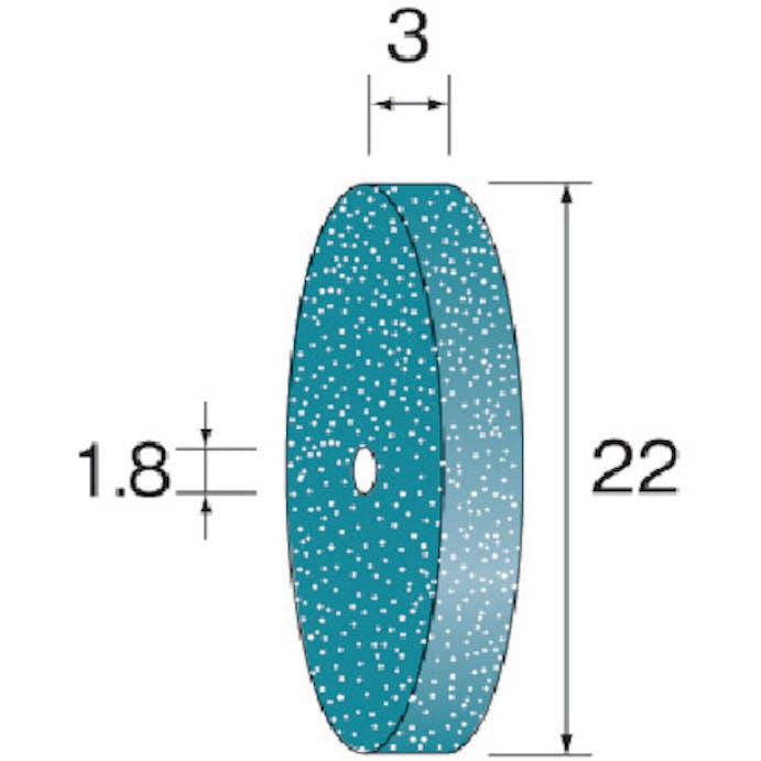 【CAINZ-DASH】ミニター 研磨ゴム砥石ホイール　ＧＣ　ソフト　＃１８００　φ２２Ｘ３　（１０個入） NA2503【別送品】