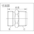 【CAINZ-DASH】アソー フレキ用ニップル（Ｐニップル）　黄銅製　ＰＦ１／２×ＰＴ３／８ PN-1043【別送品】