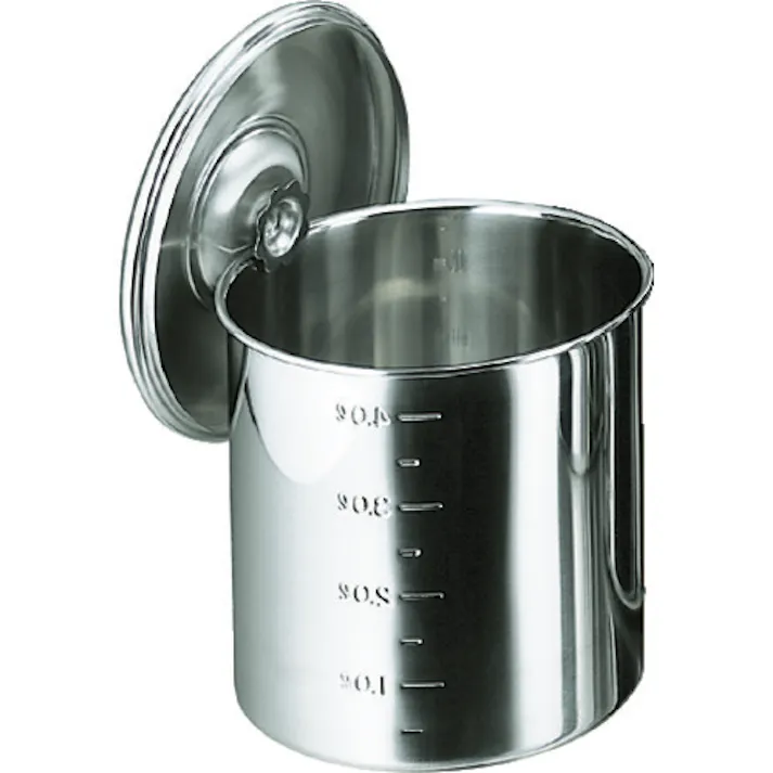 【CAINZ-DASH】スギコ産業 18-8目盛付深型キッチンポット 内蓋式 80x80 SH-4608D【別送品】