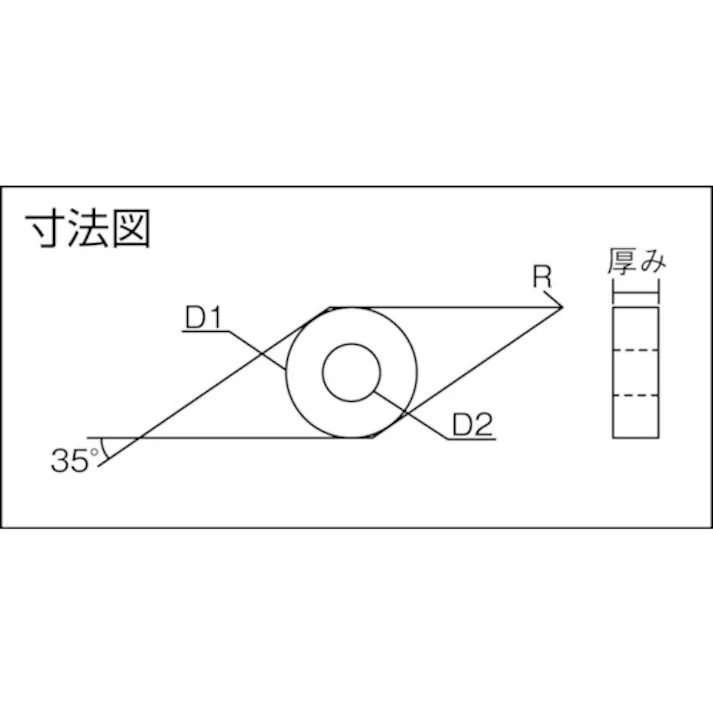 【CAINZ-DASH】三和製作所 切削工具 ハイスチップ 菱形35° 09L3504-BR1【別送品】