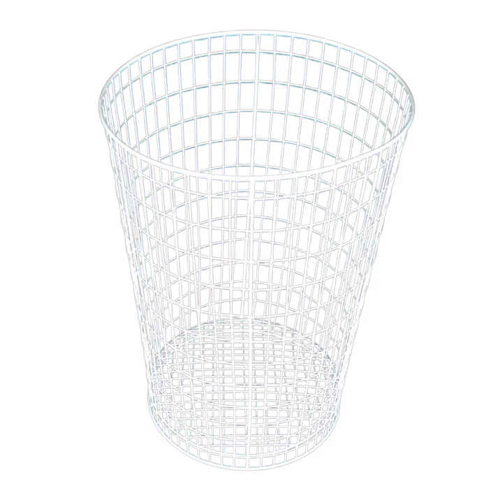 現場くずかごワイヤー 白 470φ H650mm