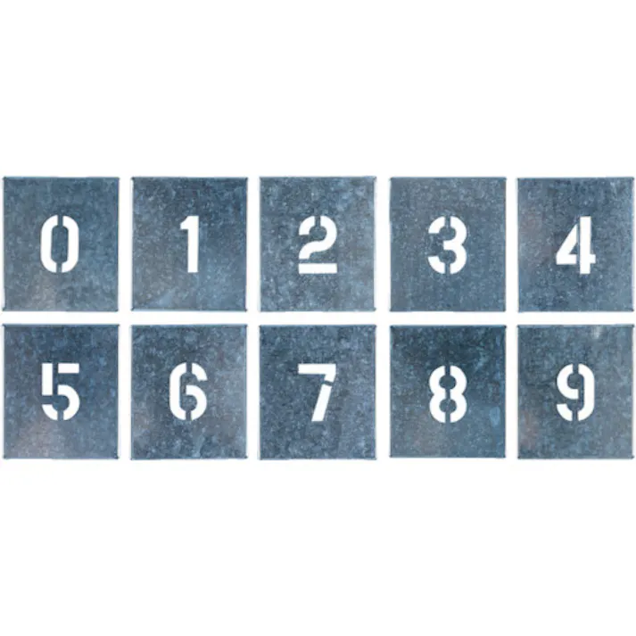 【CAINZ-DASH】つくし工房 吹付プレート 数字(0~9) 10枚組 大サイズ J-91C【別送品】