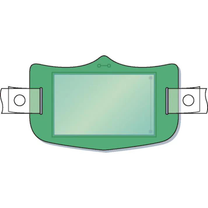 【CAINZ-DASH】つくし工房 e帽章 透明ポケット付き 緑 ヘルメット用樹脂バンド付 WE-123H【別送品】