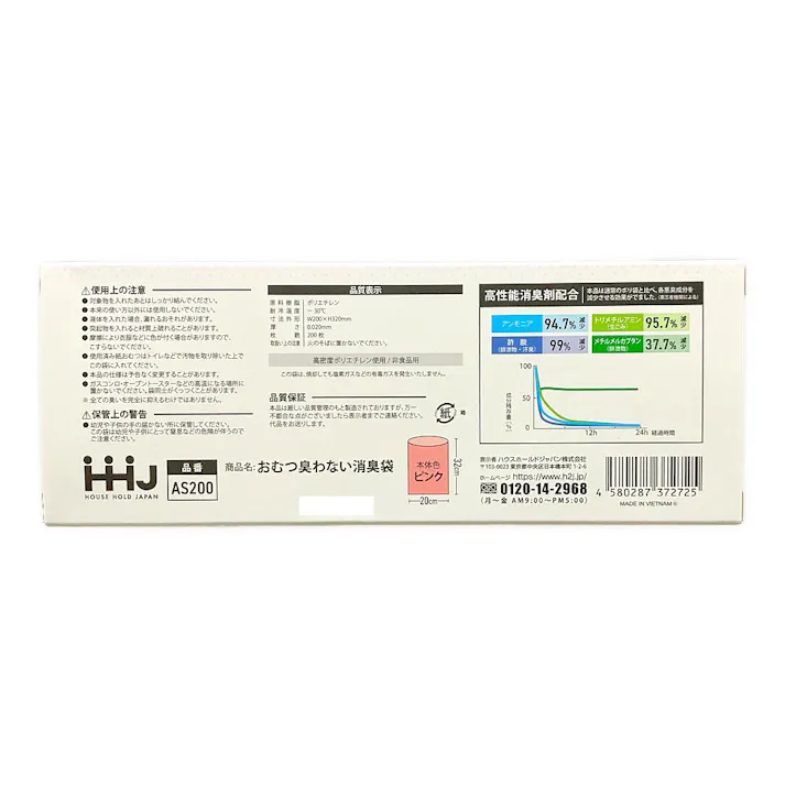 おむつ臭わない消臭袋 大容量 200枚入 ピンク