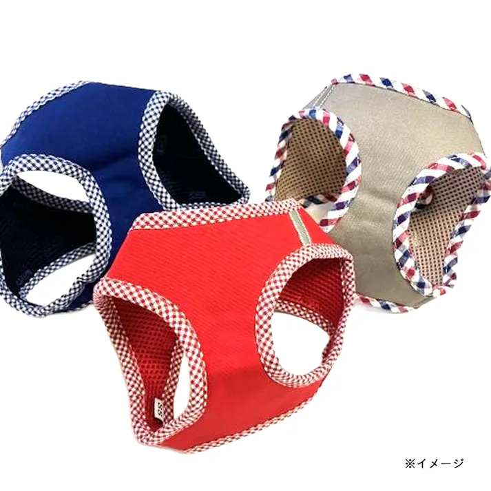 コットンチェックケイベンハーネス SSサイズ ブルー