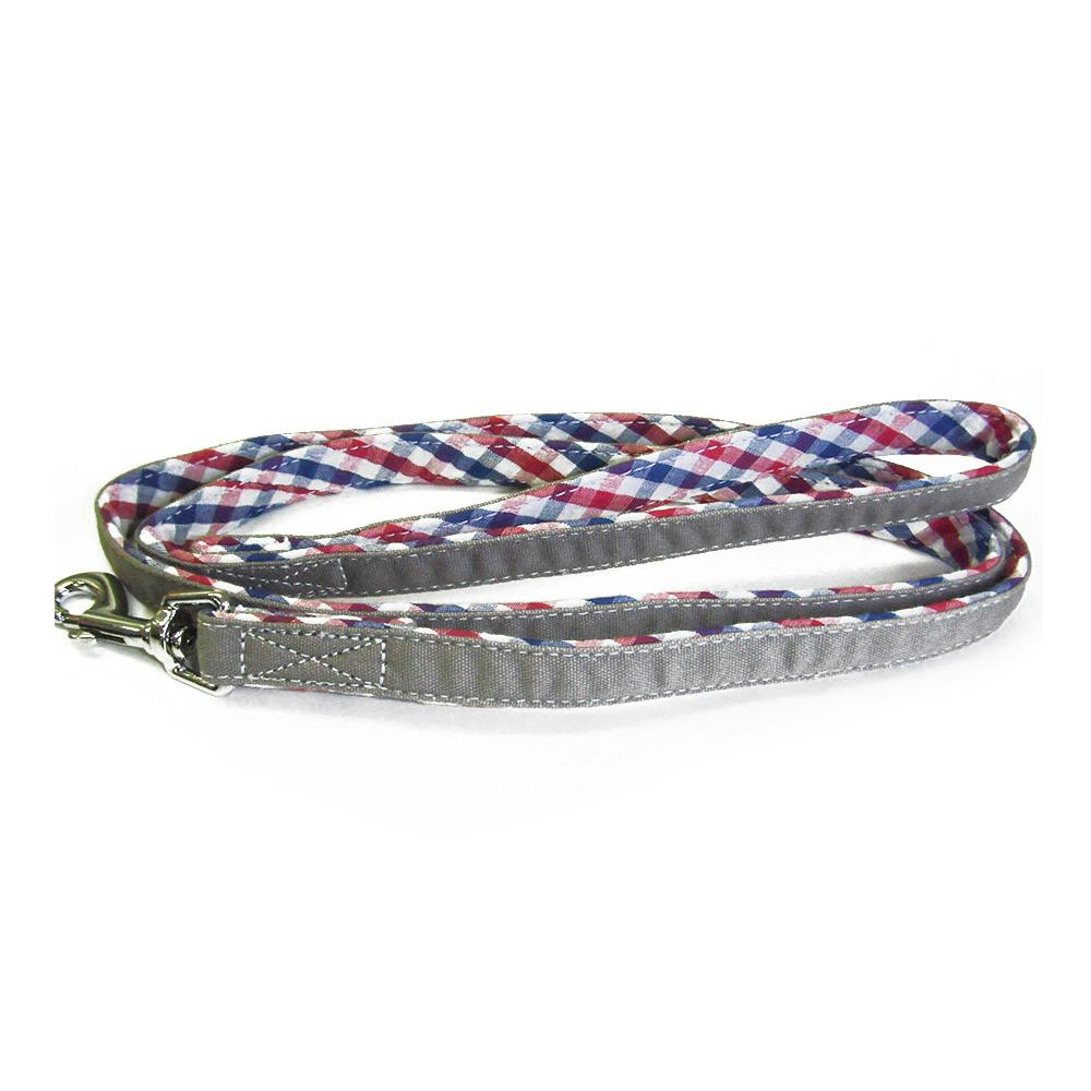 コットンチェックリード S グレー リード(犬用) コットンチェックリード S グレー リード(犬用)