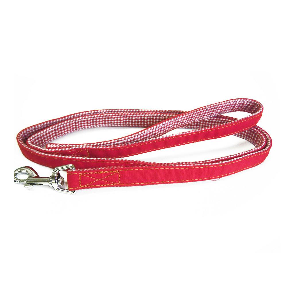 コットンチェックリード M レッド リード(犬用) コットンチェックリード M レッド リード(犬用)