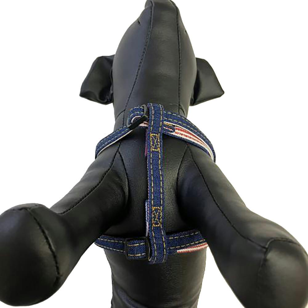 デニムストライプKハーネス SS ダークブルー | ペット用品（犬） 通販