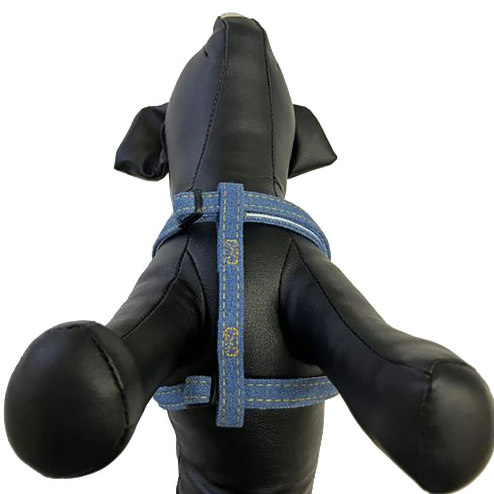 デニムストライプKハーネス M ライトブルー | ペット用品（犬） 通販