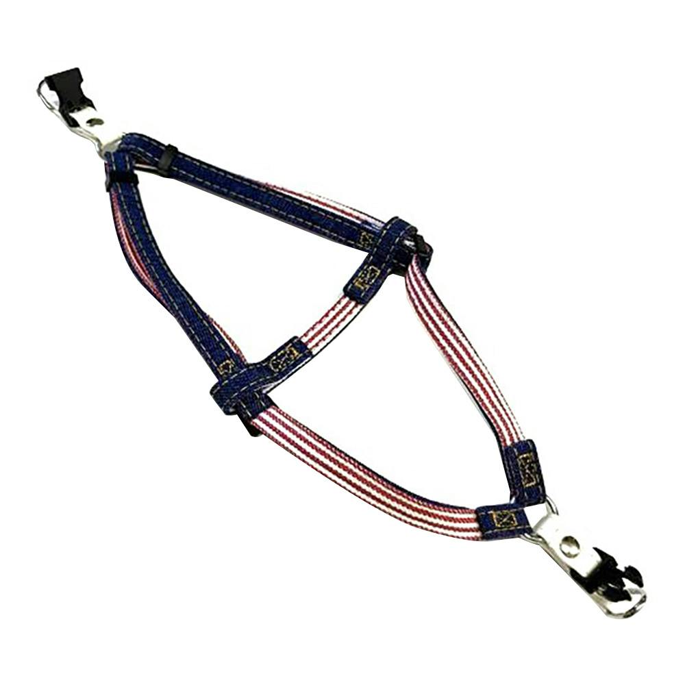 デニムストライプKハーネス M ダークブルー | ペット用品（犬） 通販