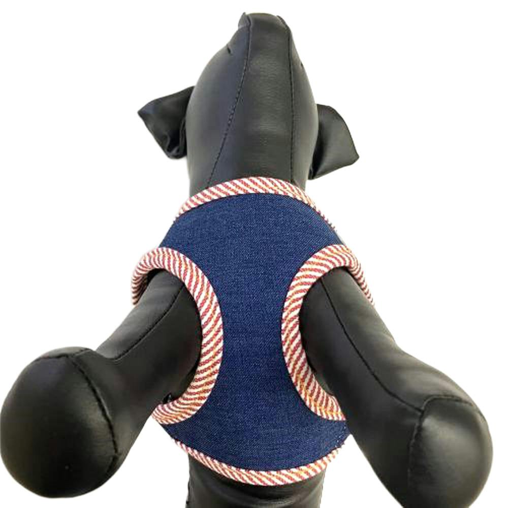 小型犬用 ハーネス Sサイズ ハンドメイド デニムストライプ デニムストライプSハーネス SM ダークブルー | ペット用品（犬） 通販