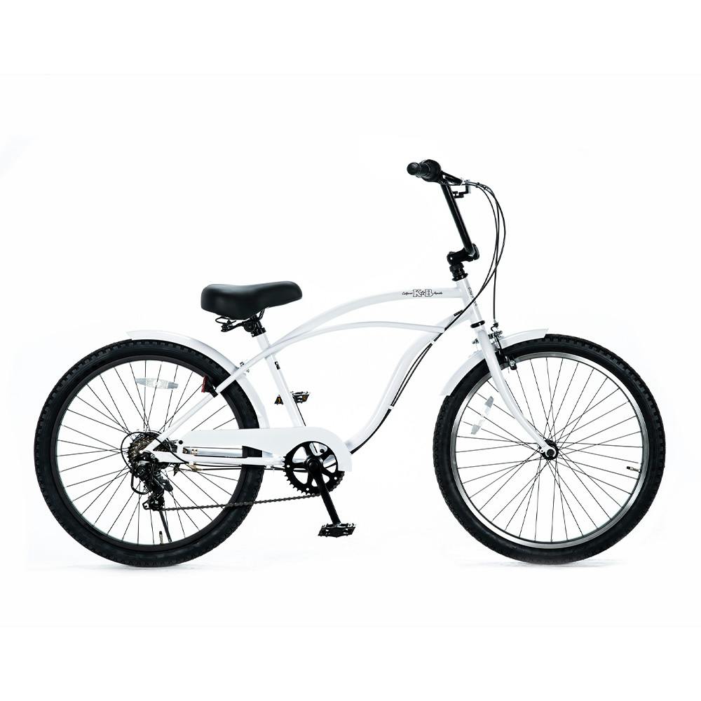 【自転車】エムプランニング ビーチクルーザー YM25 KB 24 外装6段 ホワイト