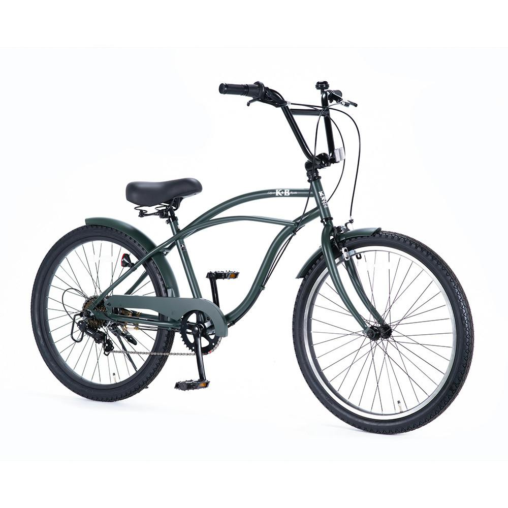 【自転車】ビーチクルーザー YM25 KB 24 外装6段 Army Green