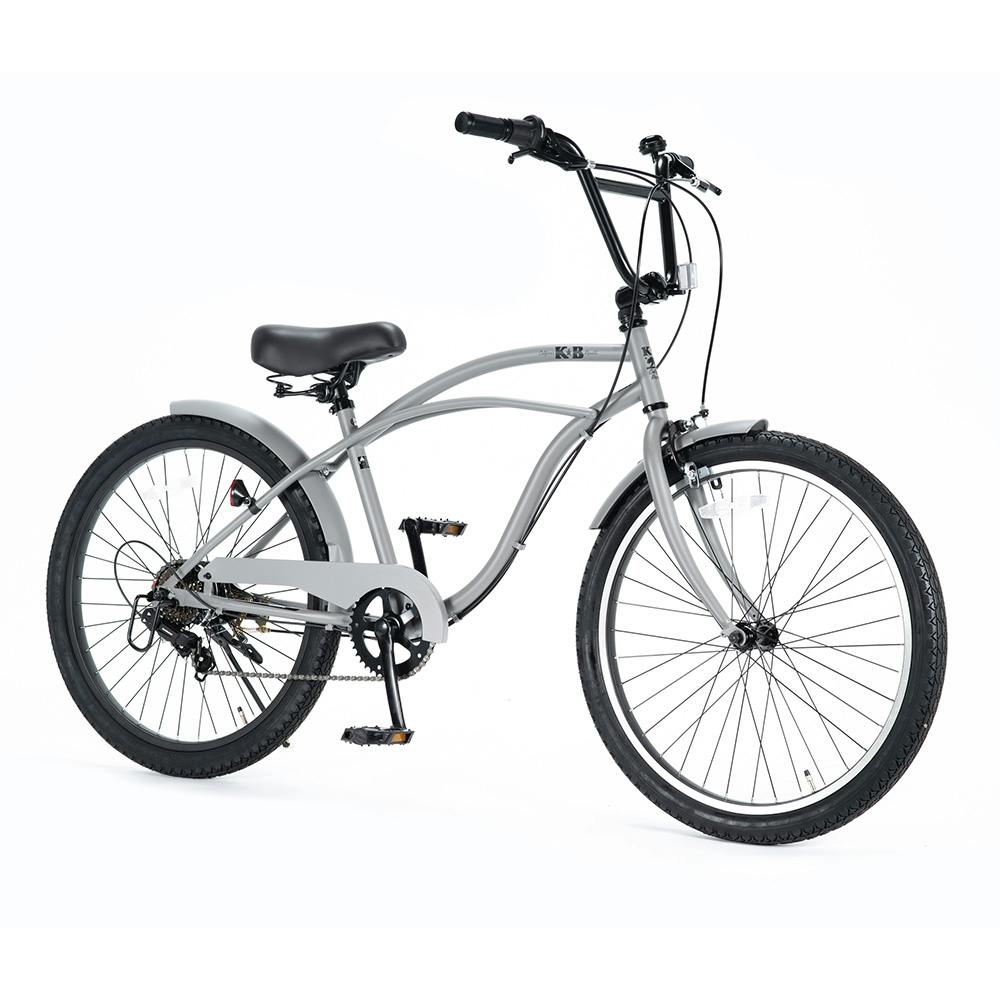 【自転車】エムプランニング ビーチクルーザー YM25 KB 24 外装6段 マットグレー