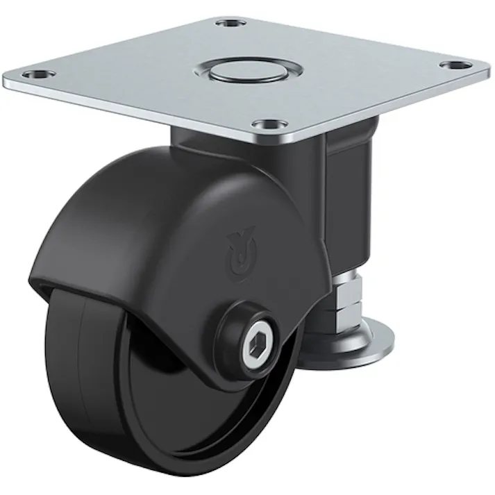 【CAINZ-DASH】ユーエイ キャスター事業部 プレート式 自在 キャスター 黒ナイロン 車輪径75mm AFタイプ SPLG型 取付寸法75×75 SPLG-75BN-AJ【別送品】