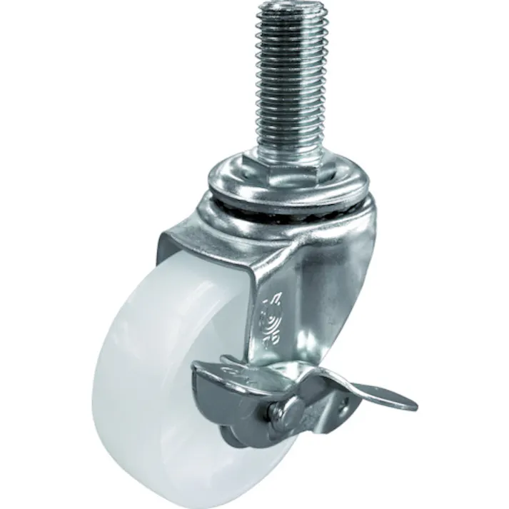 【CAINZ-DASH】ユーエイ キャスター事業部 ねじ込み式 自在 ステンレスキャスター ナイロン 車輪径100mm Eタイプ SUS-ET型 ネジ寸法W3/4×40山数10 SUS-ET-100N-W3/4-40【別送品】