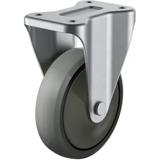 【CAINZ-DASH】ユーエイ キャスター事業部 プレート式 固定 ステンレスキャスター ウレタン 車輪径150mm Jタイプ SUS-K型 取付寸法100×56 SUS-GUK-150【別送品】