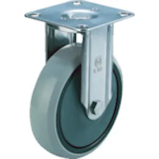 【CAINZ-DASH】ユーエイ キャスター事業部 プレート式 固定 ステンレスキャスター ウレタン 車輪径200mm Jタイプ SUS-K型 取付寸法112×63 SUS-GUK-200【別送品】