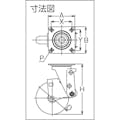 【CAINZ-DASH】ユーエイ　キャスター事業部 プレート式　自在　クッションキャスター　ゴム　車輪径１２５ｍｍ　　ＳＫＹタイプ　ＳＨＳＫＹ型　取付寸法８０×８０（７５×７５） SHSKY-S125NRB-30【別送品】