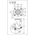 【CAINZ-DASH】ユーエイ　キャスター事業部 プレート式　自在　クッションキャスター　ゴム　車輪径１２５ｍｍ　ストッパー付き　ＳＫＹタイプ　ＳＨＳＫＹ－ＤＳ型　取付寸法８０×８０（７５×７５） SHSKY-S125NRBDS-30【別送品】