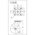 【CAINZ-DASH】ユーエイ　キャスター事業部 プレート式　自在　キャスター　ゴム　車輪径１００ｍｍ　　ＰＭタイプ　ＰＭＳ型　取付寸法７４×７４（６７×６７） PMS-100WB【別送品】