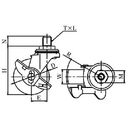 CAINZ-DASH】ユーエイ キャスター事業部 ねじ込み式 自在 キャスター