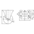 【CAINZ-DASH】ユーエイ　キャスター事業部 プレート式　固定　キャスター　モノマーキャストナイロン　車輪径２００ｍｍ　　Ｊタイプ　Ｋ型　取付寸法１１２×６３ MCBK-200【別送品】