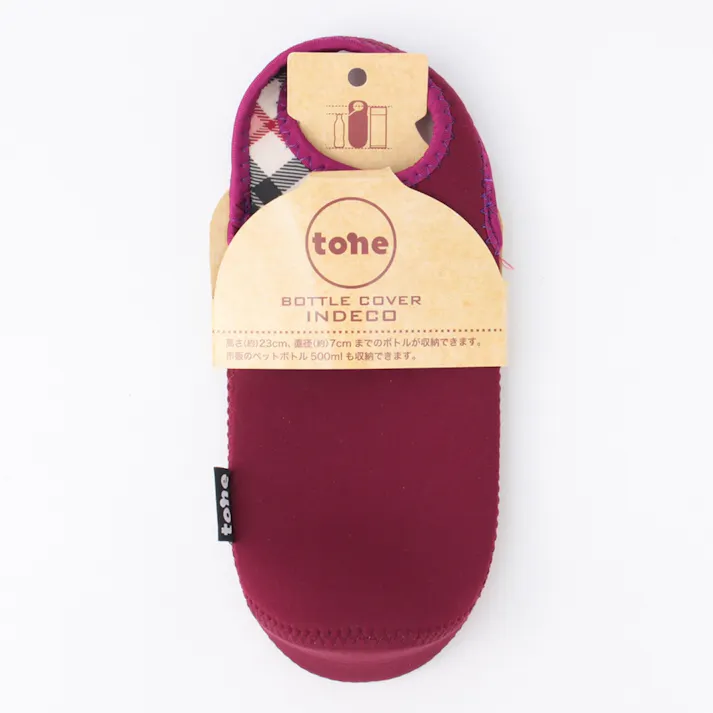 ボトルカバーチェックレッド