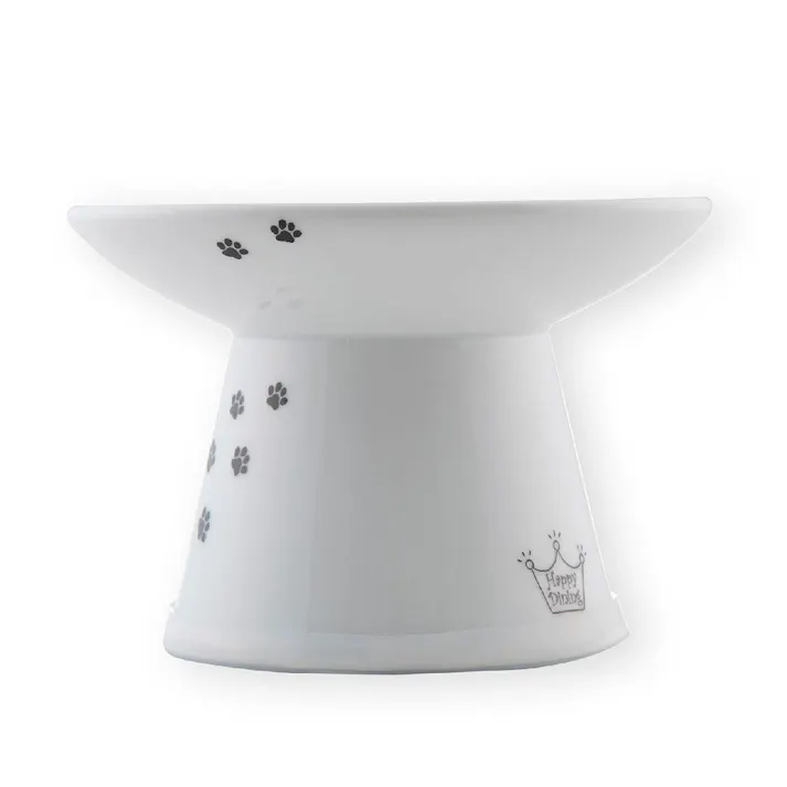 猫用 脚付フードボウル 浅広口タイプ 猫柄
