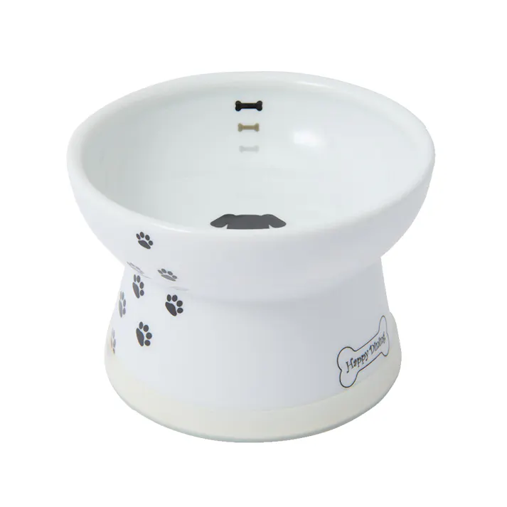 猫壱 ハッピーダイニング 脚付フードボウル 犬柄 S