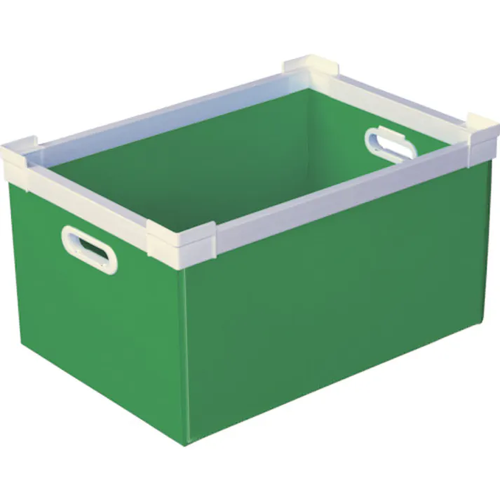 【CAINZ-DASH】国盛化学 プラダン NSコンテナ 40L(SWコーナー)ライトグリーン 78101-NS40L-LG【別送品】