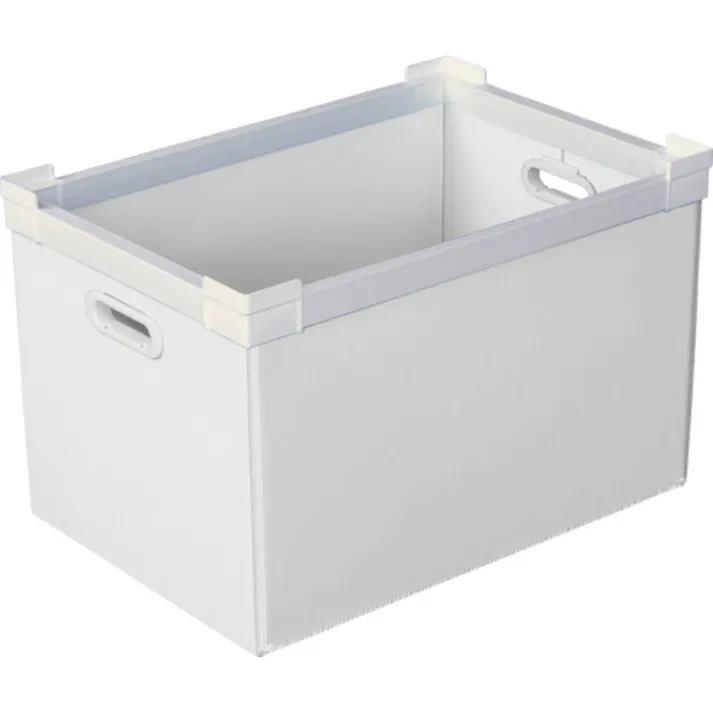 【CAINZ-DASH】国盛化学 プラダン NSコンテナ 50L(SWコーナー)ホワイト 78300-NS50L-WH【別送品】