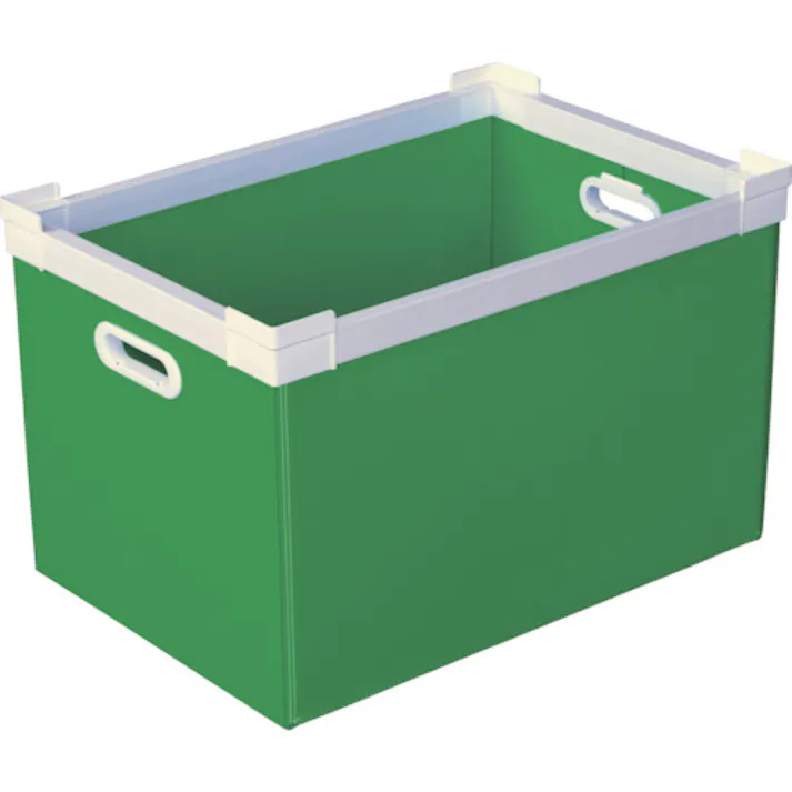 【CAINZ-DASH】国盛化学 プラダン NSコンテナ 50L(SWコーナー)ライトグリーン 78301-NS50L-LG【別送品】