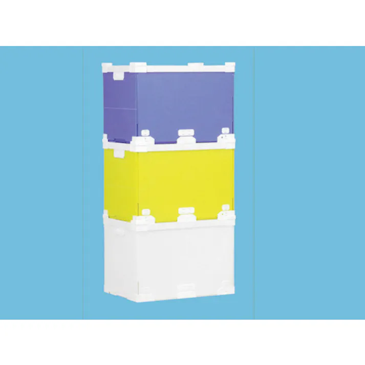 【CAINZ-DASH】国盛化学 プラダン折畳み FNSコンテナ 75L(SWコーナー)ライトグ 79501-FNS75L-LG【別送品】