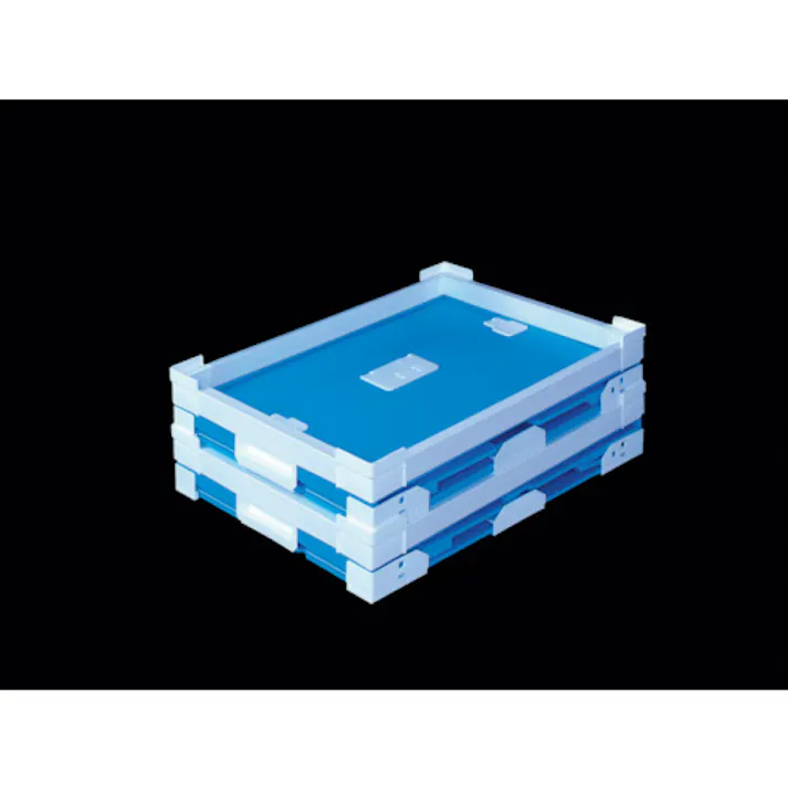 【CAINZ-DASH】国盛化学 プラダン折畳み FNSコンテナ 75L(SWコーナー)ライトブ 79502-FNS75L-LB【別送品】