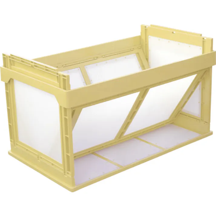 【CAINZ-DASH】国盛化学 プラスチック折畳みコンテナ パタコン N-180 イエロー 50211-N180-YE【別送品】