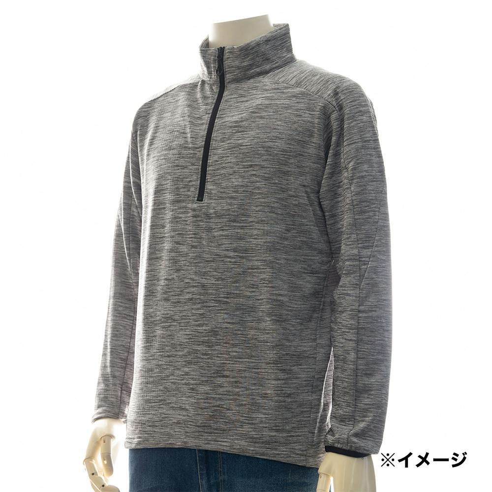 ブロックフリースハーフジップシャツ 杢オレンジ L(販売終了