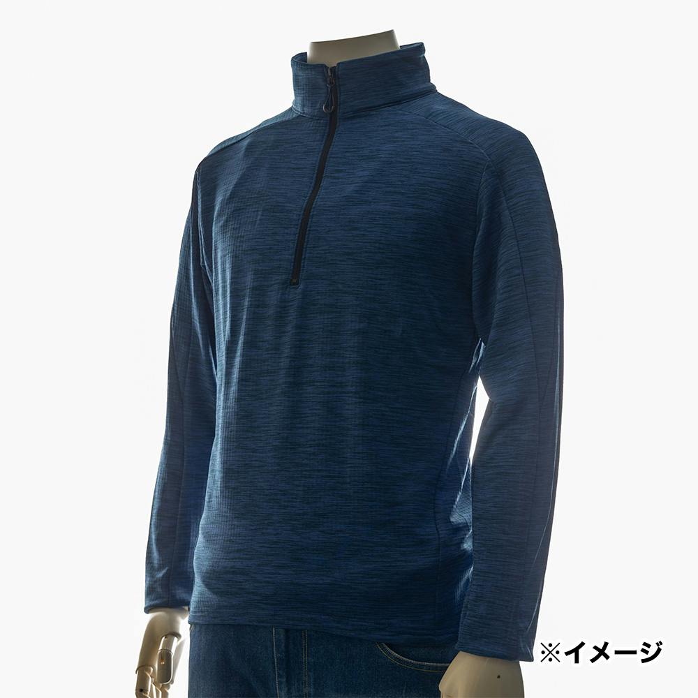 ブロックフリースハーフジップシャツ 杢オレンジ L(販売終了
