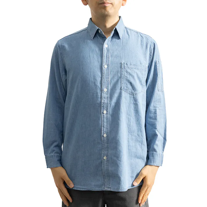 ライトオンスデニムシャツ ブルー 3L