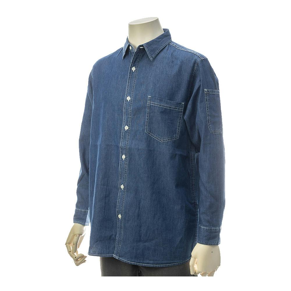 ライトオンスデニムシャツ ネイビー L(販売終了) | 作業着・作業服