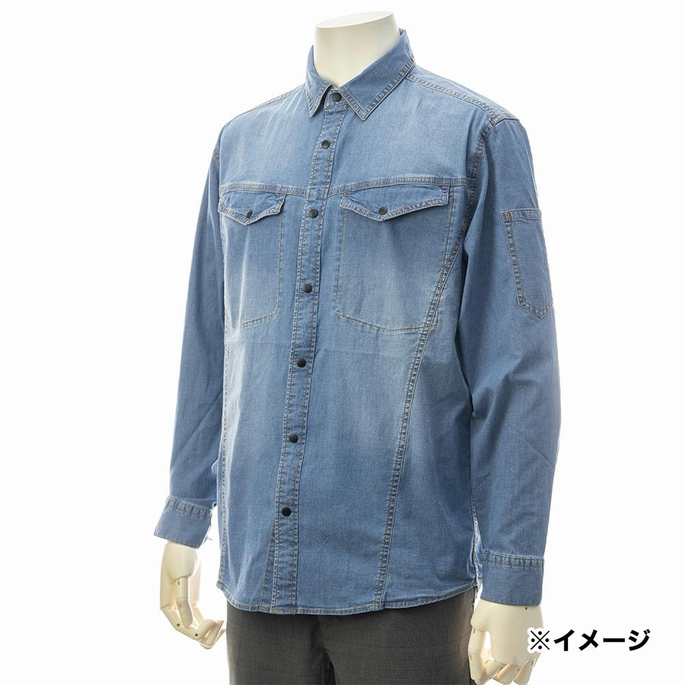 ストレッチデニムシャツ ブルー M
