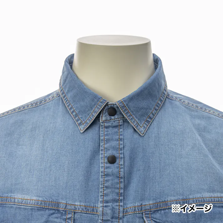ストレッチデニムシャツ ブルー M
