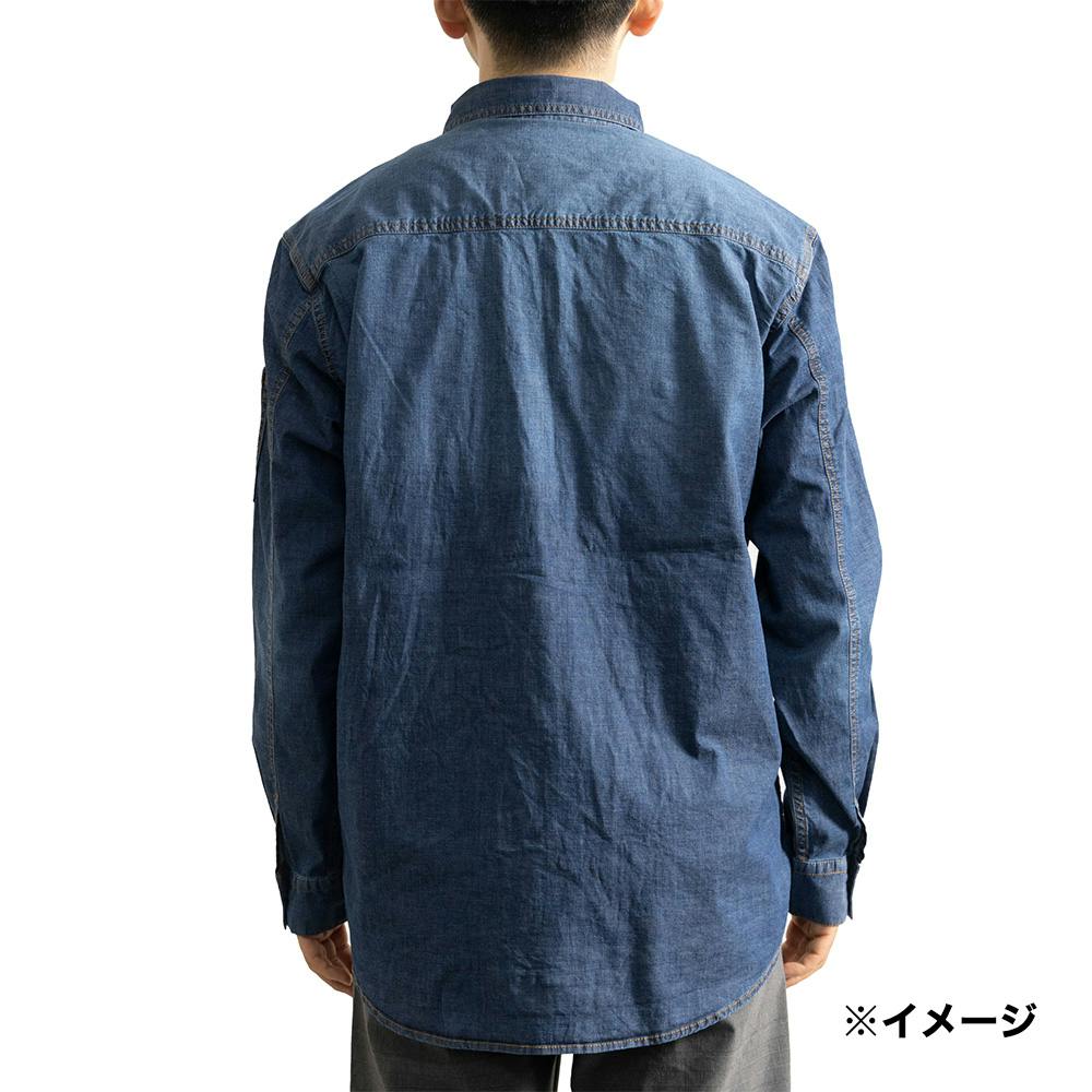 ✨RRL✨ 一つ星タグ ストレッチ性◎ デニム シャツ スウェット生地 ML 青 RRL ダブルアールエル 三ツ星タグ USA製 デニムジャケット