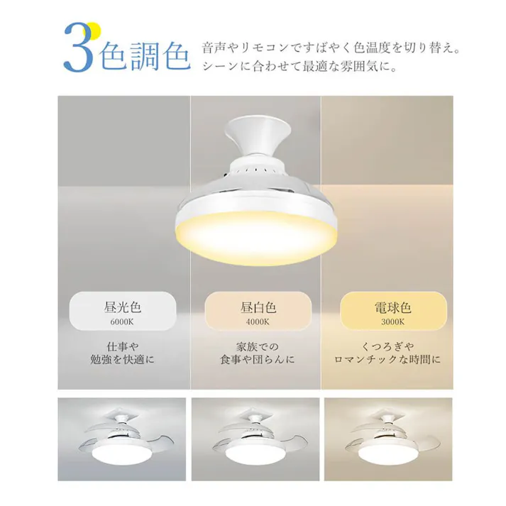 LumoAir 音声操作 シーリングファンライト CFL-02A