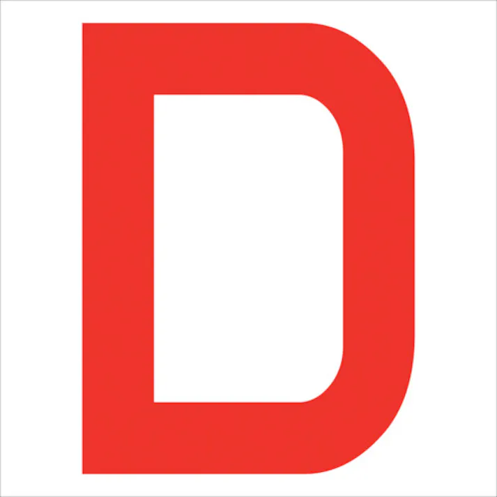 【CAINZ-DASH】グリーンクロス カッティングステッカー 英字D 文字高100mm 赤 6300008247【別送品】