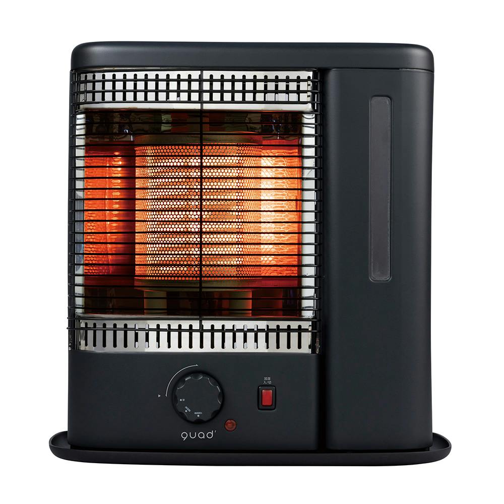 クワッズ スチーム加湿機能付電気ストーブ WARMTH(ウォームス) QS213BK