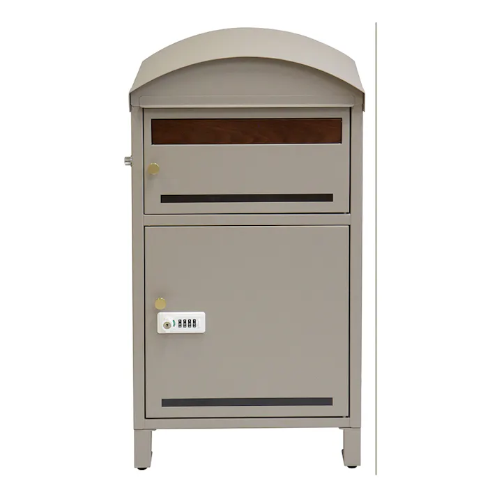 MOJYU 宅配ボックス付ポスト Lino リーノ ベージュ PBX-107 幅40.6cm 高さ76cm 奥行35cm