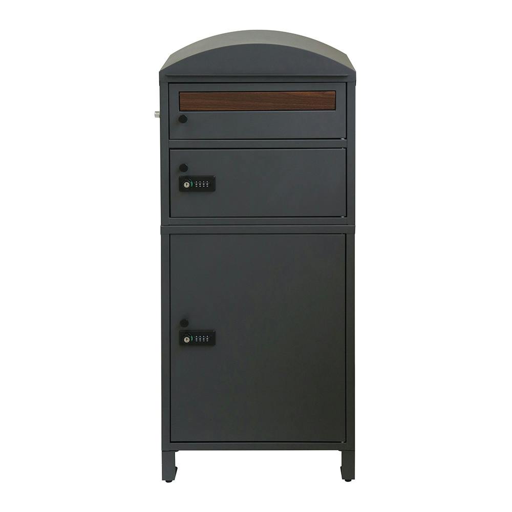 MOJYU 宅配ボックス付ポスト Primo プリモ ダークグレー PBX-120 幅