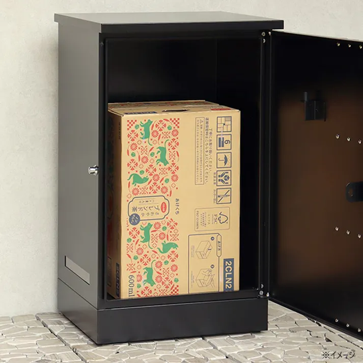 宅配ボックス レンツォ Renzo ブラック/ウォールナット PBX-147 幅42cm 高さ70.8cm 奥行37cm