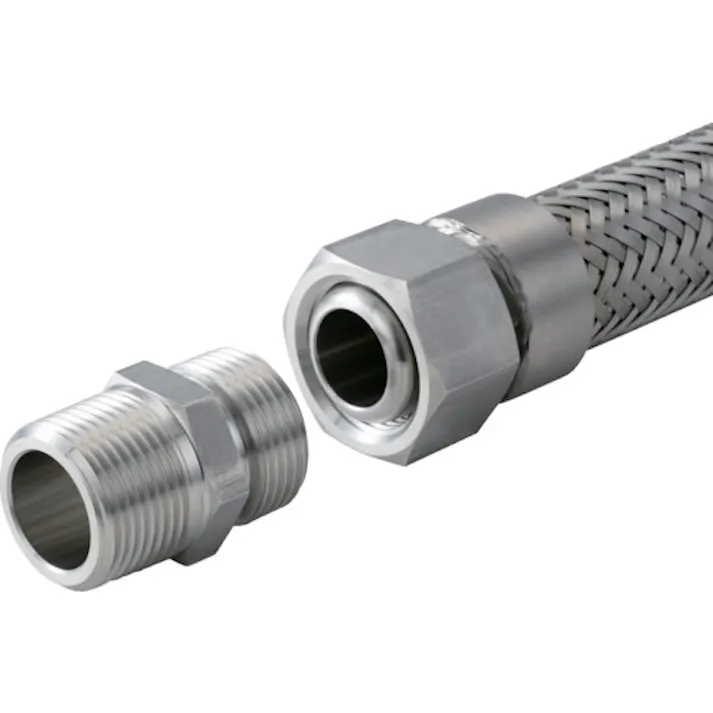 【CAINZ-DASH】テクノフレックス 袋ナット・アダプター型フレキシブルホース S225T-20AX300L オスXオスアダプター304SS S225T-20AX300L MXM 304SS【別送品】